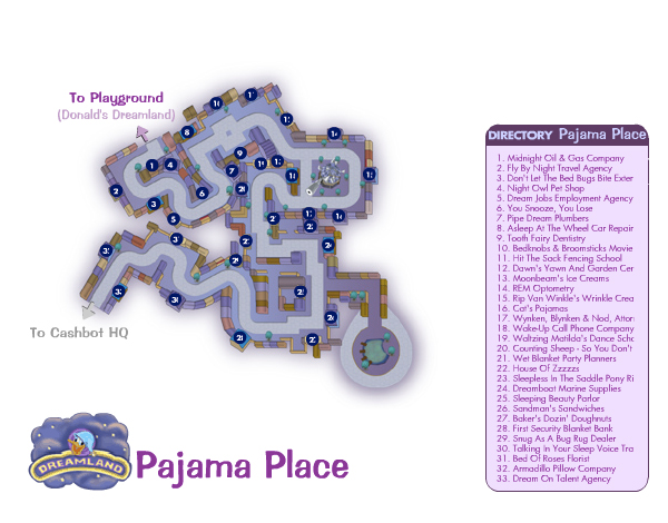 Pajama Place Map